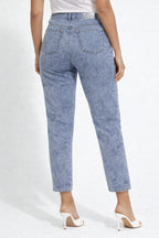 Printed Stretch Denim Ankle Jeans