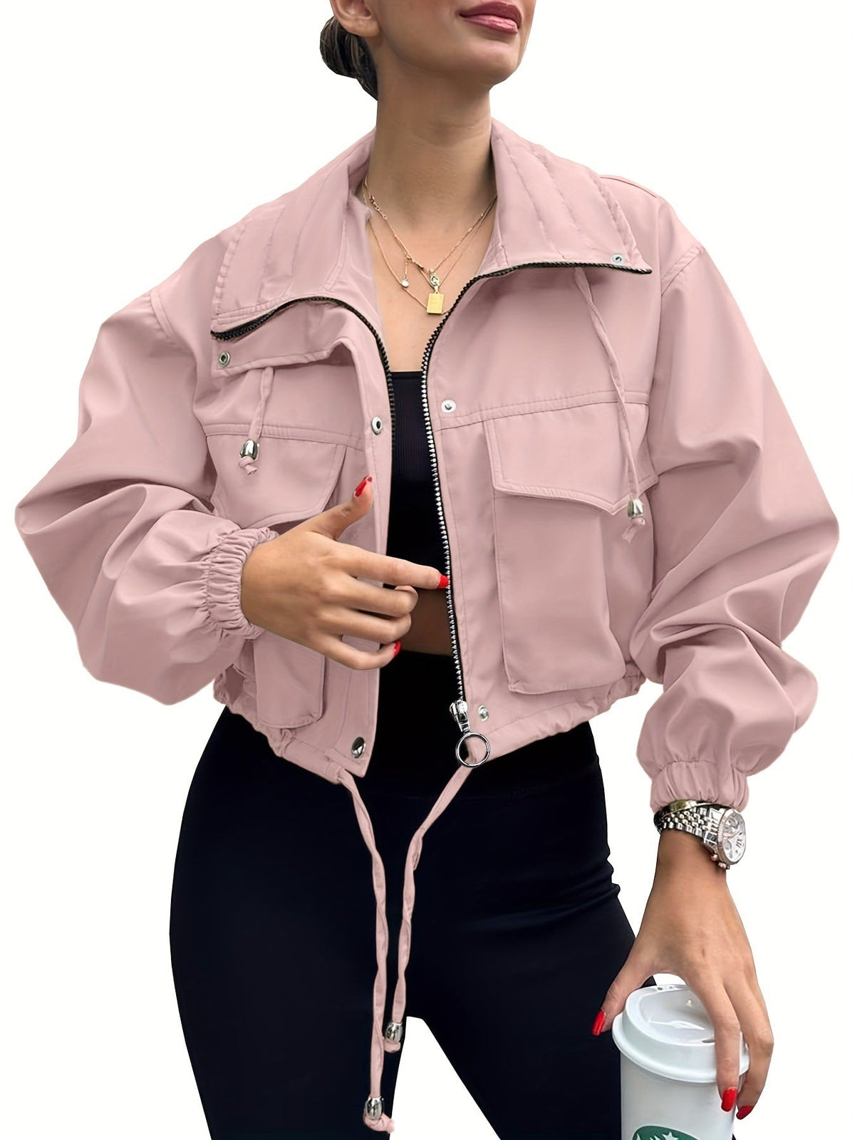 AGAPITA™ – Lightweight Zip-Up Cropped Jacket