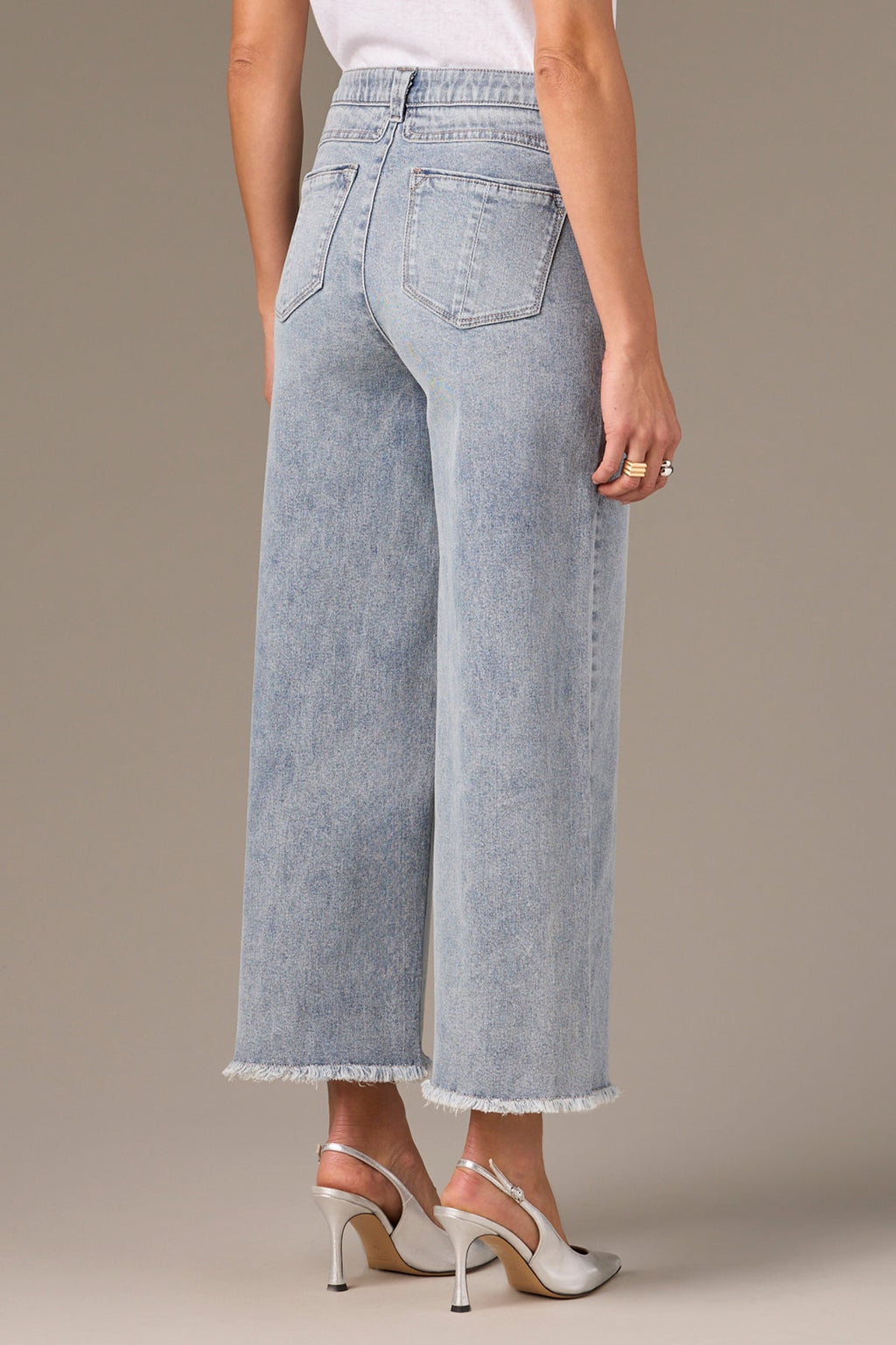 Wide Leg Raw Hem Denim