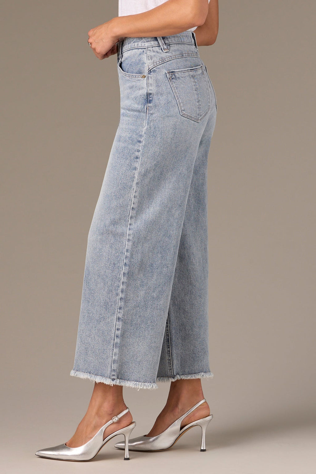 Wide Leg Raw Hem Denim