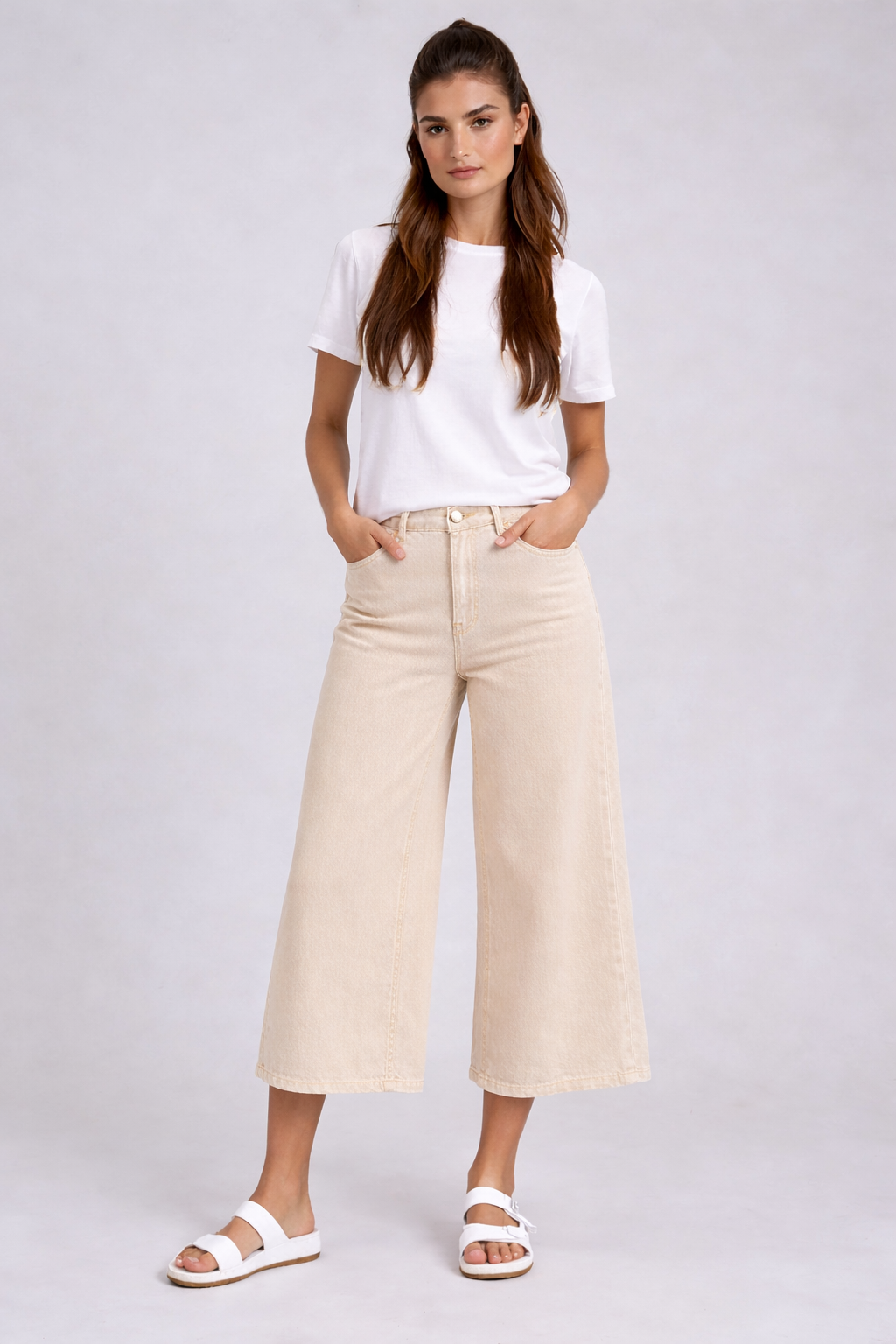 Cropped Wide Leg Denim