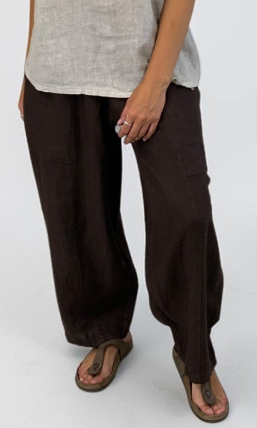 Relaxed Linen Wide Leg Pant