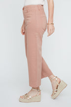 Patch Pocket Cropped Wide Leg Denim