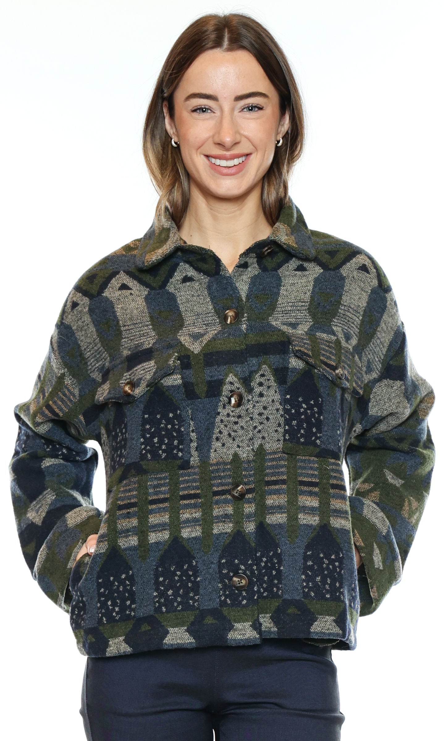 Geometric Print Jacket