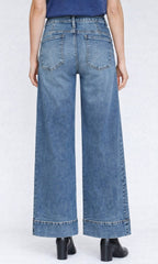 Wide-Leg Cropped Denim Jeans