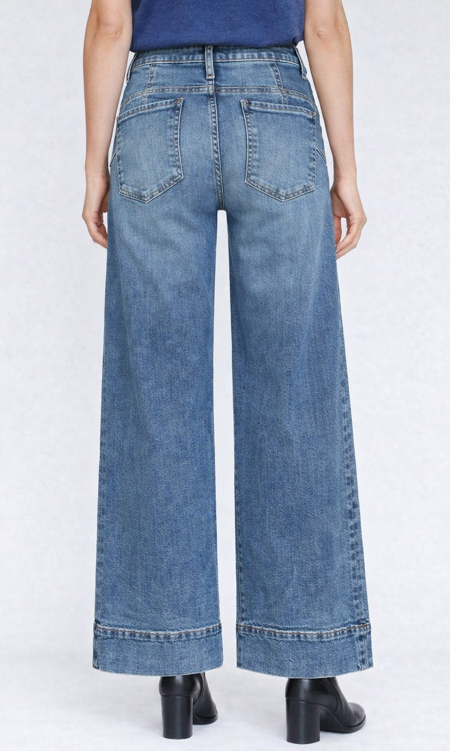 Wide-Leg Cropped Denim Jeans