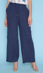 Linen Blend Wide-Leg Pant