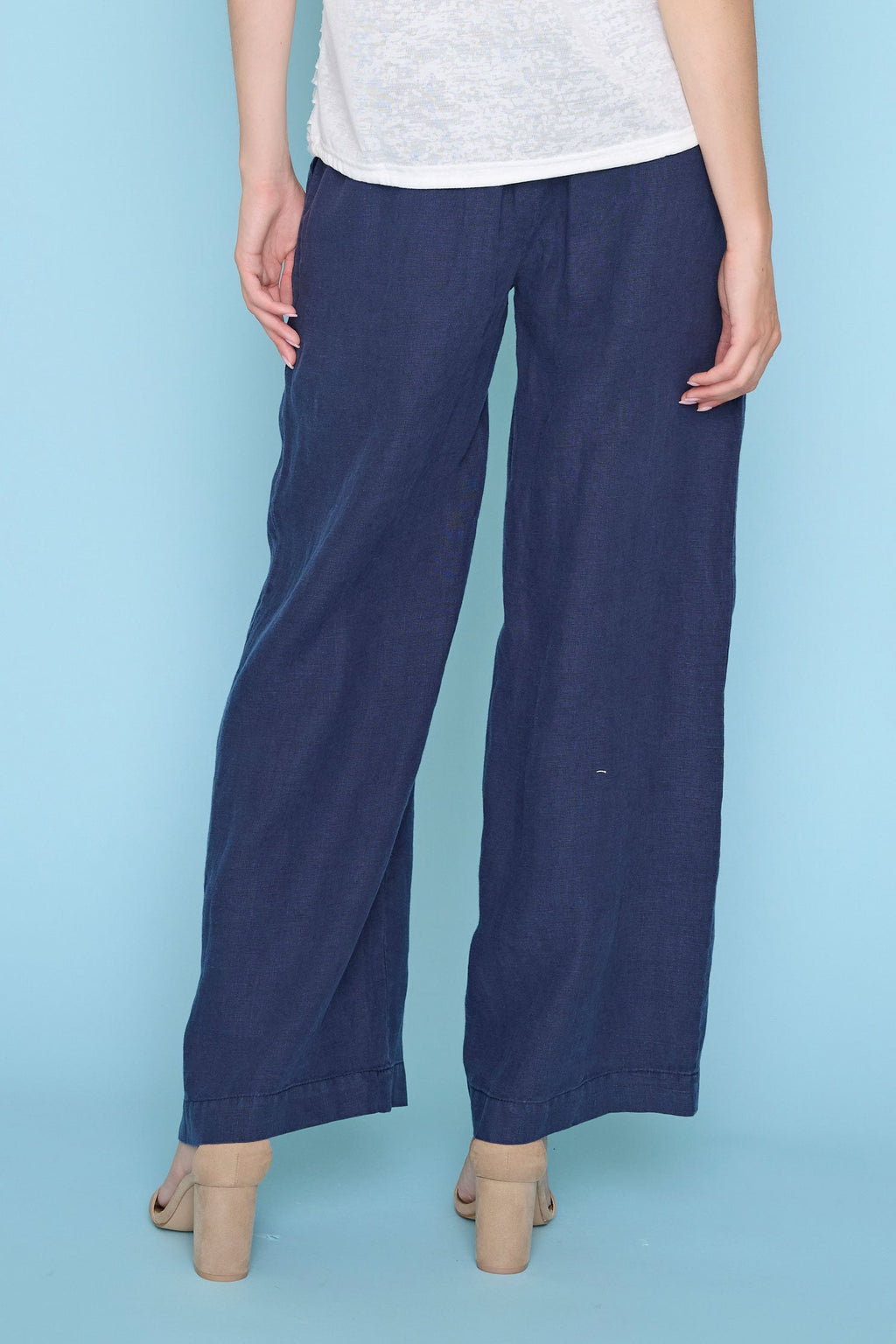 Linen Blend Wide-Leg Pant