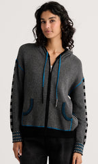 Hooded Cashmere Blend Zip-Up Jacket