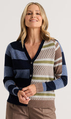 Wool Blend Button-Front Cardigan