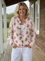 Diane Watercolor French Rose Cardigan