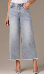 Wide Leg Raw Hem Denim