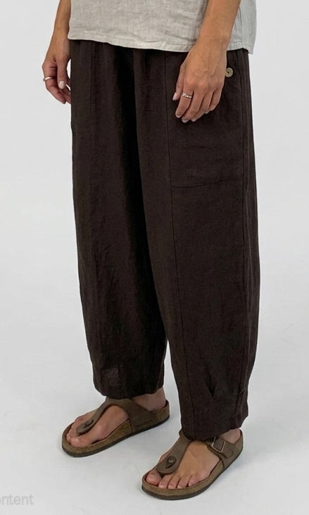 Relaxed Linen Wide Leg Pant