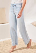 Light Wash Wide Leg Lyocell Pants